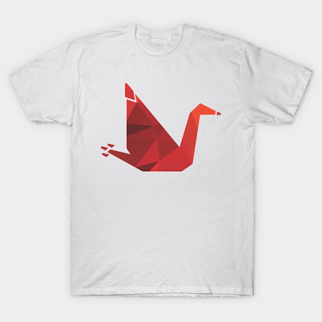 red bird origami polygonal vector icon T-Shirt by asepsarifudin09